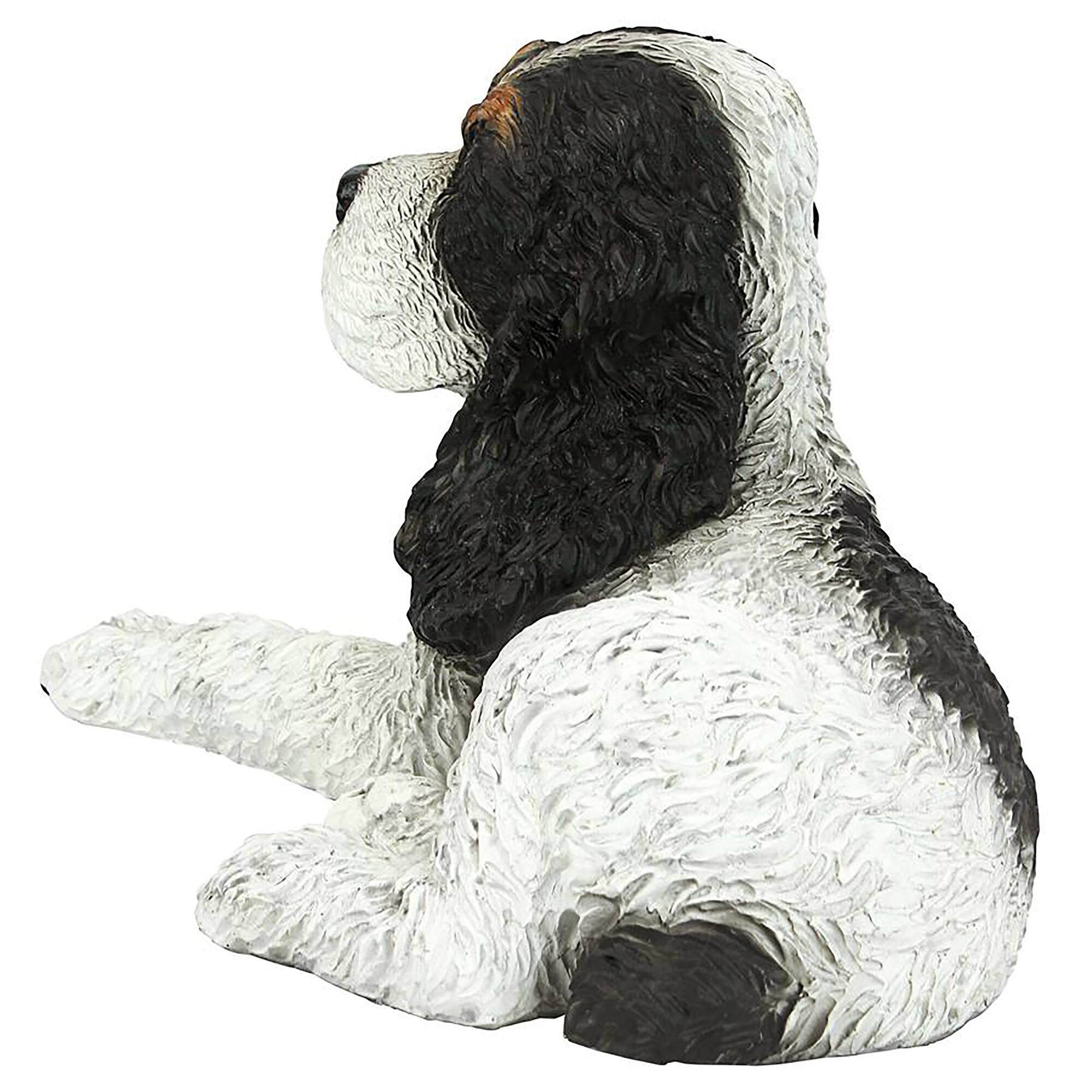 Design Toscano 10" Black & White Cocker Spaniel Puppy Dog Statue